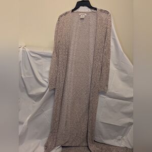 Billabong Long Open-Weave Duster Sweater in Taupe